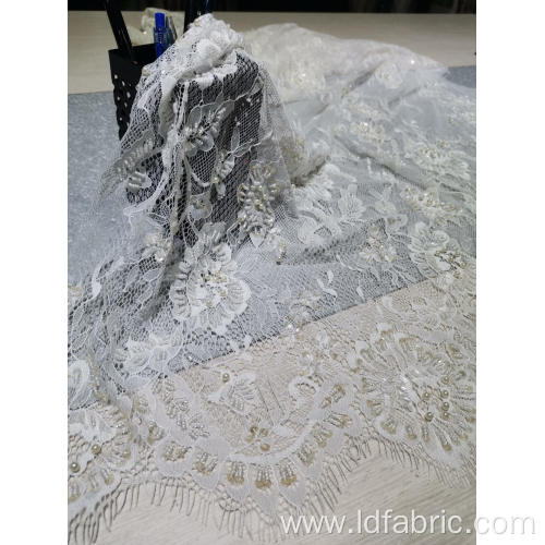 100%Nylon Bead Pipe Embroidery Lace Fabric